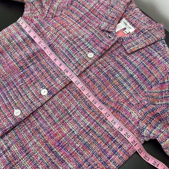 Vintage Coldwater Creek Rainbow Weave Silk Blend Jewel Boucle Jacket Blazer 14P - Picture 10 of 14